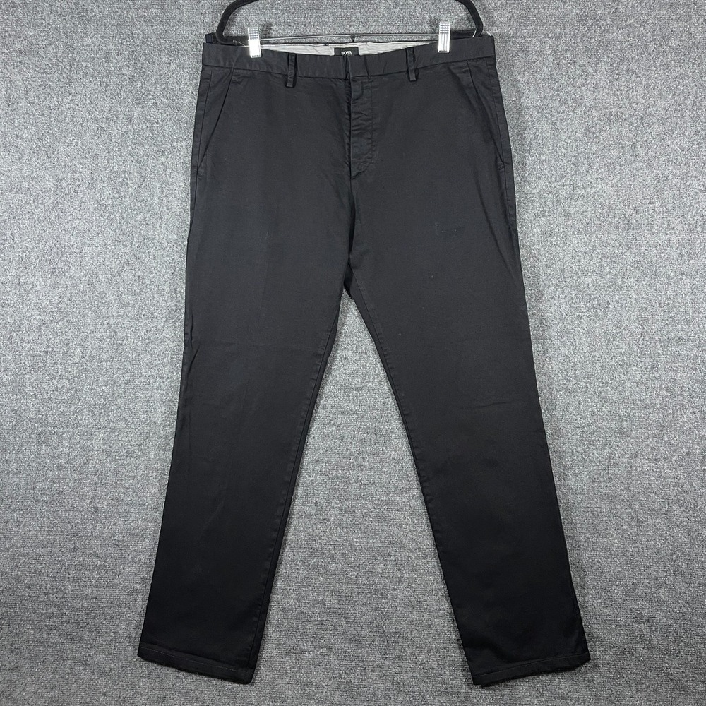 BOSS Hugo Boss Stretch Clive Slim Fit Pants Black Mens Size 38R / 38x31 #2037